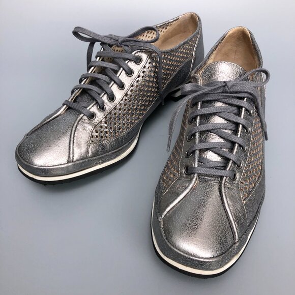 Silver Lace Up Leather Shoes Atelier Amalfi By Rangoni Made In Italy - Picture 2 of 12